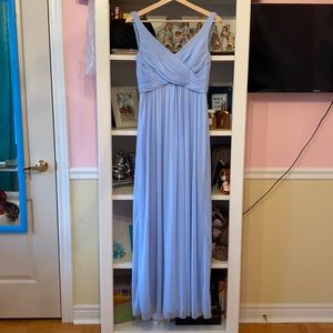 Light Blue Long Formal Dress w/ draped back